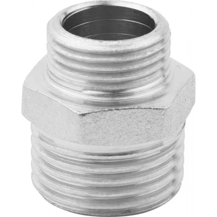 Бочонок ЗУБР &quot;ЭКСПЕРТ&quot; переходной, никелированная латунь, 1/2&quot;-3/8&quot; 51243-1/2-3/8 купить в Нижневартовске