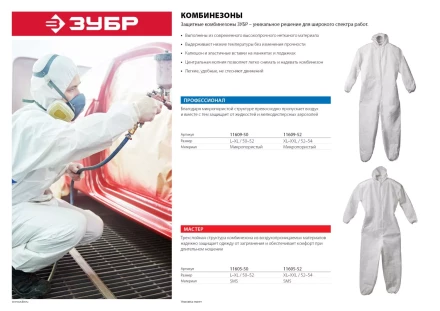 Комбинезоны защитные серия МАСТЕР купить в Нижневартовске