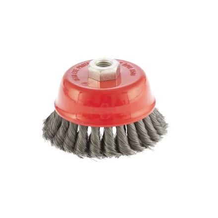 Щетка для УШМ 125 мм М14 "чашка" двухрядная крученая проволока 0,5 мм MTX 74683 купить в Нижневартовске