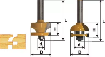 Набор фрез комбинированных рамочных хвостовик 12 мм 2 штуки 46537 купить в Нижневартовске