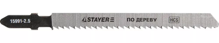 Полотна STAYER "PROFI", T101BR, для эл/лобзика, HCS, по дереву, фанере, ламинату, обратн. рез, EU-хвост., шаг 2,5мм, 75мм, 2шт 15991-2.5_z01 купить в Нижневартовске