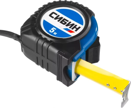 Рулетка СИБИН, обрезиненный пластиковый корпус, 5м/25мм 34019-05-25 купить в Нижневартовске