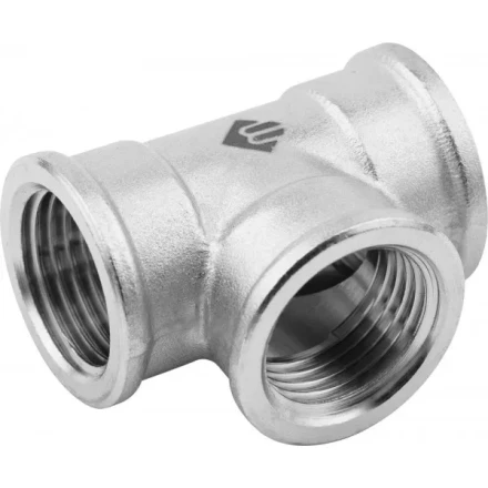 Тройник ЗУБР "ЭКСПЕРТ", никелированная латунь, г/г/г, 1/2" 51252-1/2 купить в Нижневартовске