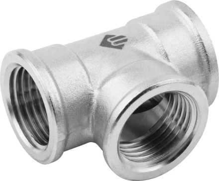 Тройник ЗУБР "ЭКСПЕРТ", никелированная латунь, г/г/г, 1/2" 51252-1/2 купить в Нижневартовске