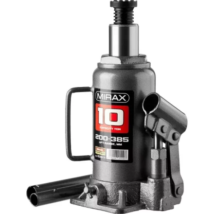Домкрат гидравлический бутылочный, 10т, 200-385 мм, MIRAX 43260-10 43260-10 купить в Нижневартовске