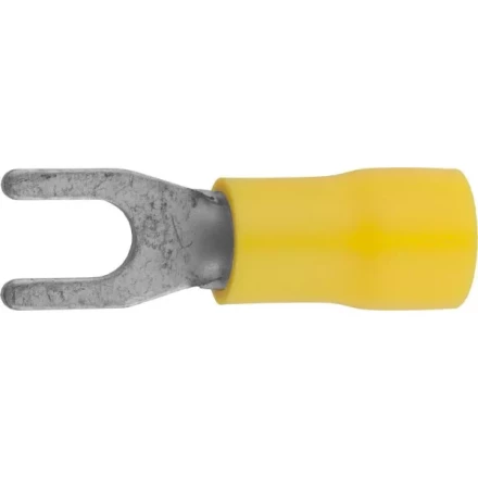 Наконечник СВЕТОЗАР для кабеля, изолированный, с вилкой, желтый, вн. d 4,3мм, под болт 8мм, провод 4-6мм2, 48А, 10шт 49420-60 купить в Нижневартовске