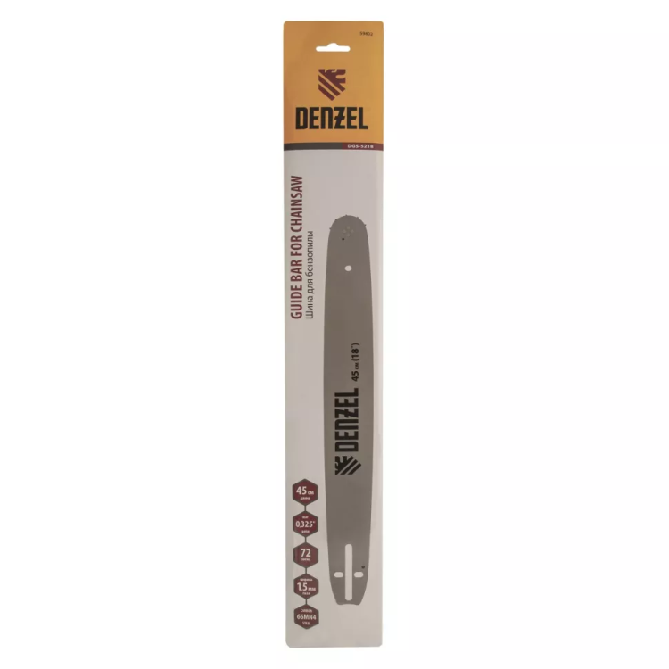 Шина для бензопилы Denzel DGS-5218, длина 45 см (18"), шаг 0.325", паз 1.5 мм, 72 звена, 59802 купить в Нижневартовске