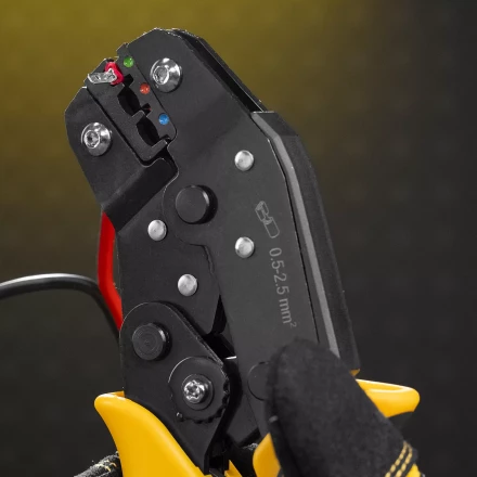 Клещи для обжима Denzel 17747 изолир. наконечников НКИ и НВИ, разъемов РПИ, гильз ГСИ, 0,5 - 2,5 мм2 купить в Нижневартовске