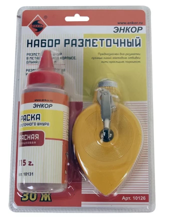 Набор разметочный металлический корпус 30 м краска красная Энкор 10126 купить в Нижневартовске