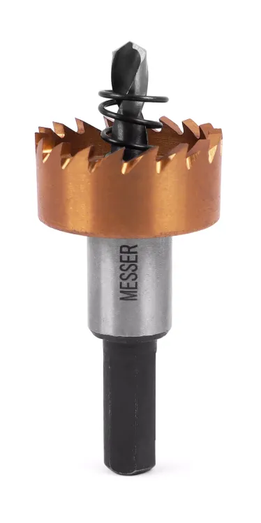 HSS-TiN коронка MESSER  26мм с центр. сверлом и толкающей пружиной для  лист. материала  до 2 мм ц/х купить в Нижневартовске