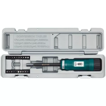 Отвертка динамометрическая KRAFTOOL со шкалой, регулируемая, 1-8 Нм, точность +/-6%, 20 бит, в боксе 64030 купить в Нижневартовске