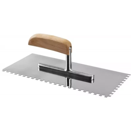 Гладилка нержавеющая ЗУБР "ПРОФЕССИОНАЛ" с деревянной ручкой, зубчатая, 6х6мм, 130х280мм 0806-06_z01 купить в Нижневартовске