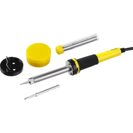 Набор для паяльных работ STAYER "PROFI" PROTerm, 55312-40-H5, паяльник 55300 + подставка + припой + жало сменное + канифоль, 40 Вт 55312-40-H5 купить в Нижневартовске