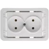 Розетка СВЕТОЗАР "ГАММА" двойная, цвет белый, 16А/~250В SV-54102-W купить в Нижневартовске