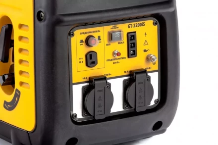 Генератор инверторный GT-2200iS, 2.2 кВт, 230 В, бак 4 л, закрытый корпус, ручной старт Denzel 94702 купить в Нижневартовске