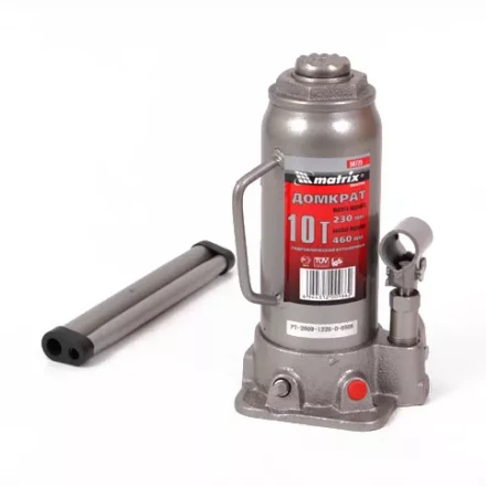 Домкрат гидравлический бутылочный 10 т h подъема 230–460 мм  MATRIX MASTER 50725 купить в Нижневартовске