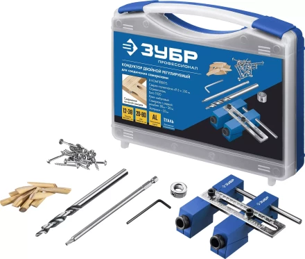 ЗУБР два отверстия, регулируемый кондуктор для глухих отверстий, Профессионал (30081) купить в Нижневартовске