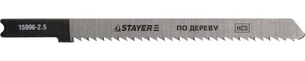 Полотна STAYER &quot;PROFI&quot;, U101BR, для эл/лобзика, HCS, по дереву, фанере, ламинату, обратн. рез, US-хвост., шаг 2,5мм, 75мм, 2шт 15996-2.5_z01 купить в Нижневартовске