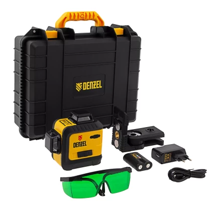 Лазерный уровень мультипризм. LXI 360-2 Green, 30 м, 520 нм, акк. Li 2800 mAh, резьба 1/4"// Denzel 35078 купить в Нижневартовске