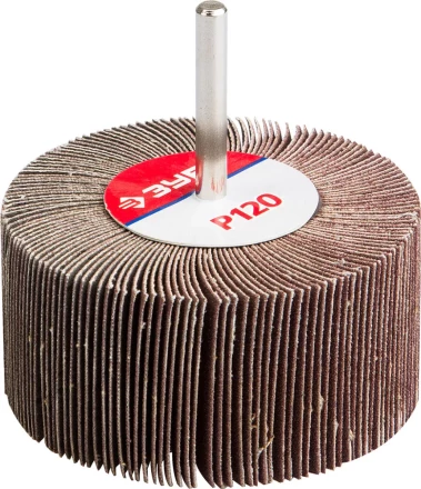 Круг шлифовальный ЗУБР "МАСТЕР" веерный лепестковый, на шпильке, тип КЛО, зерно-электрокорунд нормальный, P120, 40х80мм 36604-120 купить в Нижневартовске