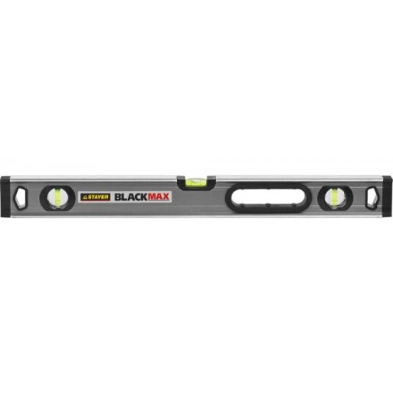 Уровень STAYER &quot;PROFESSIONAL&quot; &quot;BlackMax&quot; коробчатый усиленный с ручками, утолщенный особопроч профиль, 0,5мм/м, 3 ампулы, 60см 3475-060 купить в Нижневартовске