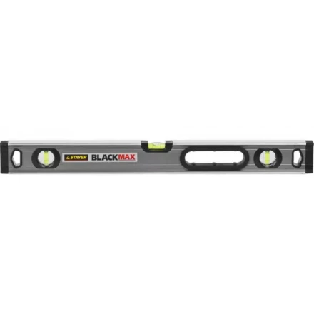 Уровень STAYER "PROFESSIONAL" "BlackMax" коробчатый усиленный с ручками, утолщенный особопроч профиль, 0,5мм/м, 3 ампулы, 60см 3475-060 купить в Нижневартовске