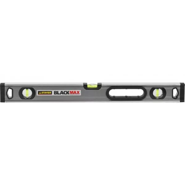 Уровень STAYER "PROFESSIONAL" "BlackMax" коробчатый усиленный с ручками, утолщенный особопроч профиль, 0,5мм/м, 3 ампулы, 60см 3475-060 купить в Нижневартовске