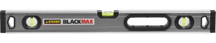 Уровень STAYER &quot;PROFESSIONAL&quot; &quot;BlackMax&quot; коробчатый усиленный с ручками, утолщенный особопроч профиль, 0,5мм/м, 3 ампулы, 60см 3475-060 купить в Нижневартовске