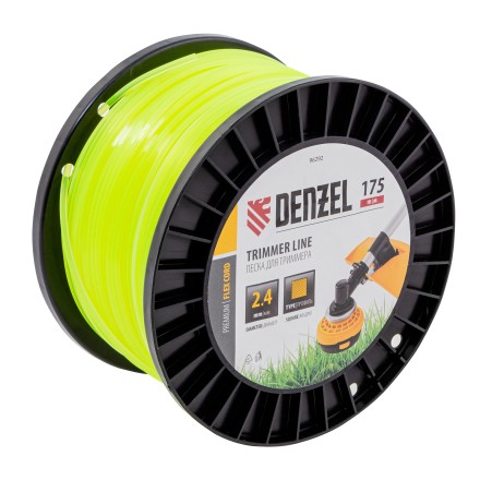 Леска для триммера квадрат Denzel, 2,4мм х 175м, на DIN катушке FLEX CORD, 96292 купить в Нижневартовске