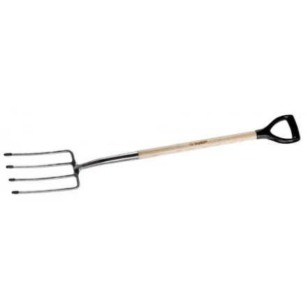 Вилы ЗУБР "ЭКСПЕРТ" садовые из нержавеющей стали, деревянный черенок из ясеня, пластиковая рукоятка, 290х180х1200мм 4-39445 купить в Нижневартовске