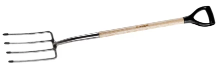 Вилы ЗУБР "ЭКСПЕРТ" садовые из нержавеющей стали, деревянный черенок из ясеня, пластиковая рукоятка, 290х180х1200мм 4-39445 купить в Нижневартовске