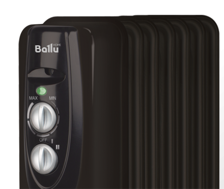 Маслянный радиатор обогреватель электрический BALLU Classic black BOH/CL-07BRN 1500 купить в Нижневартовске