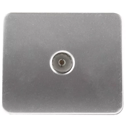 Розетка СВЕТОЗАР "ГАММА" телевизионная, без вставки и рамки, цвет светло-серый металлик SV-54115-SM купить в Нижневартовске