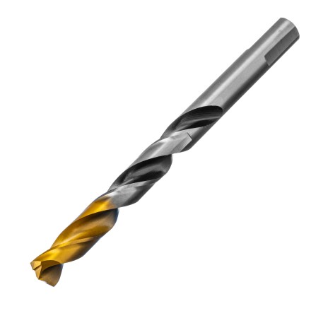 Сверло спиральное по металлу Denzel, 11 x 142мм, Р6М5, Golden Tip, многогранная заточка, 718286 купить в Нижневартовске