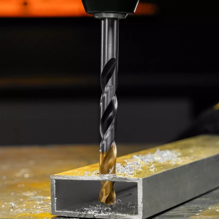 Сверло спиральное по металлу Denzel, 11 x 142мм, Р6М5, Golden Tip, многогранная заточка, 718286 купить в Нижневартовске