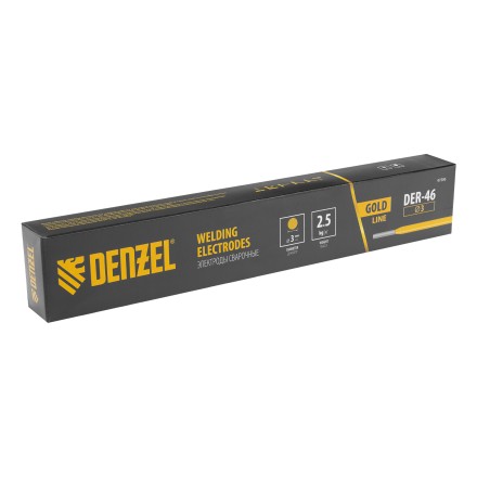 Электроды Denzel DER-46 Goldline, диам. 3 мм, 2,5 кг, рутил-целлюлозное покрытие 97506 купить в Нижневартовске