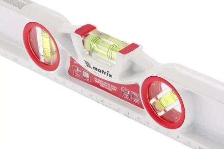 Уровень алюминиевый литой фрезерованный 3 глазка две ударные площадки 600 мм MATRIX артикул 34911 купить в Нижневартовске