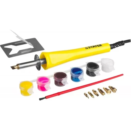 Прибор STAYER "MASTER" для выжигания с набором насадок 7шт и красками 45220 купить в Нижневартовске