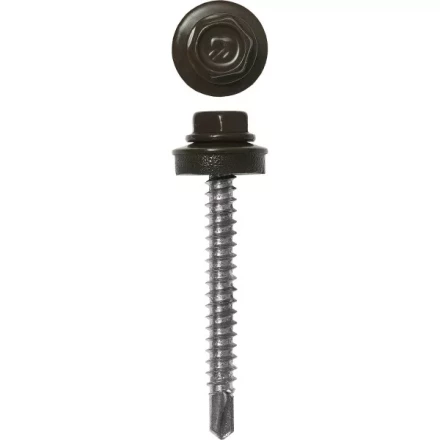 Саморезы ЗУБР окраш., RAL 8028 земел.-коричн., для крепл. кров. матер. к дерев. обреш., 4.8x50мм, 250шт 4-300315-48-050-8028 купить в Нижневартовске