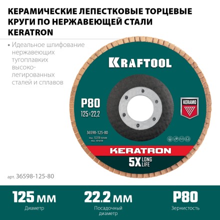 Круги лепестковые керамические торцевые 36598-125-80 купить в Нижневартовске