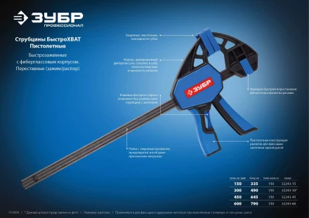 Струбцина ЗУБР ЭКСПЕРТ пистолетная серия ПРОФЕССИОНАЛ купить в Нижневартовске