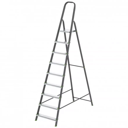 Стремянка 9 ступеней стальной Профиль алюминиевые ступени Россия Сибртех 97959 купить в Нижневартовске