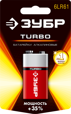 Батарейки TURBO алкалиновые 6LR61(крона) 9 В серия Без серии купить в Нижневартовске