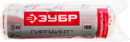 Ролик сменный ЗУБР &quot;МАСТЕР&quot; &quot;ГИРПАИНТ&quot;, полиакрил 12мм, ручка 6мм, d=40/180мм 02510-18_z01 купить в Нижневартовске