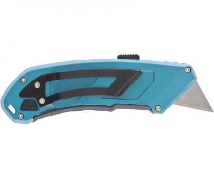 Нож 130 мм алюм. корпус выдв. трапец. лезвие 18 мм SK-5 клипса для ремня + 4 лезвия GROSS 78899 купить в Нижневартовске