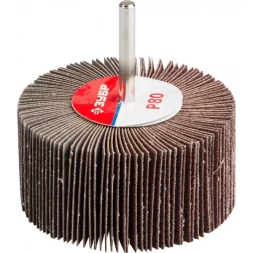 Круг шлифовальный ЗУБР &quot;МАСТЕР&quot; веерный лепестковый, на шпильке, тип КЛО, зерно-электрокорунд нормальный, P80, 40х80мм 36604-080