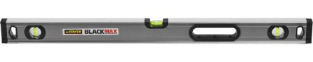Уровень STAYER &quot;PROFESSIONAL&quot; &quot;BlackMax&quot; коробчатый усиленный с ручками, утолщенный особопроч профиль, 0,5мм/м, 3 ампулы, 80см 3475-080 купить в Нижневартовске
