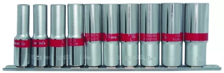 Набор удлиненных торцевых головок 1/2",  6-ти гр., CrV, 10шт., 10-22мм Matrix 13590 купить в Нижневартовске