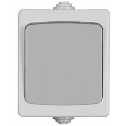 Выключатель СВЕТОЗАР "АВРОРА" проходной, одноклавишный, IP44, цвет серо-белый, 10А/~250В SV-54340-W купить в Нижневартовске