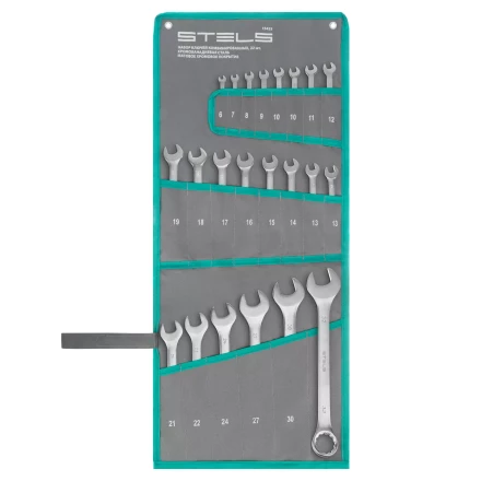 Набор ключей комбинированных Stels 15423, 6-32 мм, 22 шт, CrV, матовый хром купить в Нижневартовске